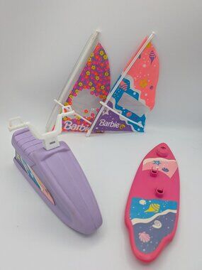 Vintage 90s Barbie Water Sports Accessory Lot This fun lot of vintage 1990s Barb